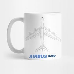 Airbus A380 Top View Mug